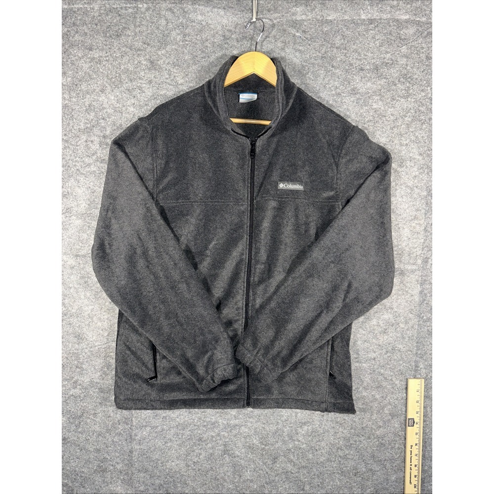 Columbia Sportswear Men's Fleece Jacket Size Large Gray Full Zip Pockets RN69724